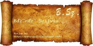Báró Szilvia névjegykártya
