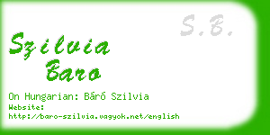 szilvia baro business card