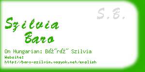 szilvia baro business card